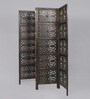 Solid Wood Lilac Room Divider In Brown Colour