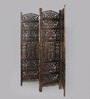 Solid Wood Moksh Room Divider In Brown Colour