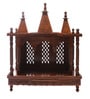 Brown Sheesham Wood Pooja Mandir Without Door