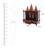 Brown Sheesham Wood Pooja Mandir Without Door