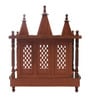 Brown Sheesham Wood Pooja Mandir Without Door