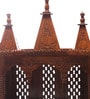 Brown Sheesham Wood Pooja Mandir Without Door