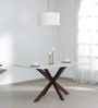 Shilzen Solid Wood 4 Seater Dining Table in Teak Finish