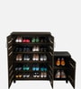 Shinji 18-Pairs Shoe Cabinet In Wenge Finish With Seating