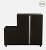 Shinji 18-Pairs Shoe Cabinet In Wenge Finish With Seating