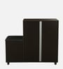 Shinji 18-Pairs Shoe Cabinet In Wenge Finish With Seating