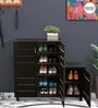 Shinji 18-Pairs Shoe Cabinet In Wenge Finish With Seating