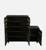 Shinji 18-Pairs Shoe Cabinet In Wenge Finish With Seating