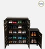 Shinji 18-Pairs Shoe Cabinet In Wenge Finish With Seating