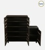 Shinji 18-Pairs Shoe Cabinet In Wenge Finish With Seating