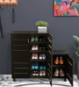 Shinji 18-Pairs Shoe Cabinet In Wenge Finish With Seating