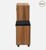 Shinji 20-Pairs Shoe Cabinet With Seating & Adjustable Shelf In Lyon Walnut Finish