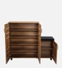 Shinji 20-Pairs Shoe Cabinet With Seating & Adjustable Shelf In Lyon Walnut Finish
