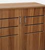 Shinji 20-Pairs Shoe Cabinet With Seating & Adjustable Shelf In Lyon Walnut Finish