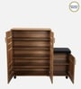 Shinji 20-Pairs Shoe Cabinet With Seating & Adjustable Shelf In Lyon Walnut Finish