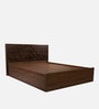 Shinobu III Queen Size Bed in Walnut Colour With Box Storage & Solid Wood Headboard