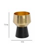 Shiny Gold and Black Iron Medium Fiore Desk Pot