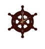 Brown MDF Ship Wheel Modern Wall Clock