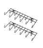 2 Piece Black Steel Over The Door Hook Hanger 7 Hooks