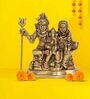 Shiv Parvati Gold & Yellow Brass Idol