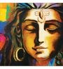 Shiva Red Teak Wood Canvas Art Print