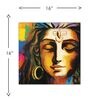 Shiva Red Teak Wood Canvas Art Print