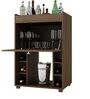 Shochu Bar Cabinet With Bottle Holder In Brown Finish