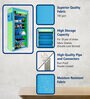 Alpine Fabric Open Shoe Rack in Blue & Green Finish