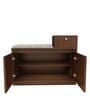 Novo Shoe Rack with Seating in Dark Elm Finish