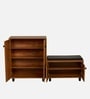 ShoeFit 20-Pairs Shoe Cabinet In Tan Finish With Seating