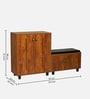 ShoeFit 20-Pairs Shoe Cabinet In Tan Finish With Seating