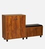 ShoeFit 20-Pairs Shoe Cabinet In Tan Finish With Seating