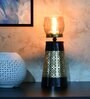 Short Pillar Candle Stand Brown & Gold