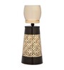 Short Pillar Candle Stand Brown & Gold