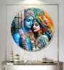Shree Krishna Harmony Acrylic Round Wall Art