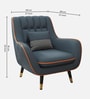 Shremate Leatherette Lounge Chair In Blue Colour