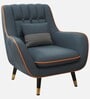 Shremate Leatherette Lounge Chair In Blue Colour