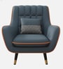 Shremate Leatherette Lounge Chair In Blue Colour