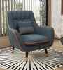 Shremate Leatherette Lounge Chair In Blue Colour