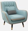 Shremate Leatherette Lounge Chair In Mint Blue Colour