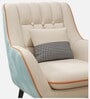 Shremate Leatherette Lounge Chair In Off White & Mint Blue Colour