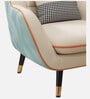Shremate Leatherette Lounge Chair In Off White & Mint Blue Colour