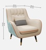 Shremate Leatherette Lounge Chair In Off White & Mint Blue Colour