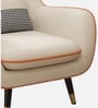 Shremate Leatherette Lounge Chair In Off White & Tan Colour