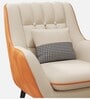 Shremate Leatherette Lounge Chair In Off White & Tan Colour