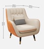 Shremate Leatherette Lounge Chair In Off White & Tan Colour