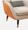 Shremate Leatherette Lounge Chair In Off White & Tan Colour