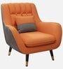 Shremate Leatherette Lounge Chair In Orange & Grey  Colour