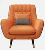 Shremate Leatherette Lounge Chair In Orange & Grey  Colour
