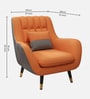 Shremate Leatherette Lounge Chair In Orange & Grey  Colour